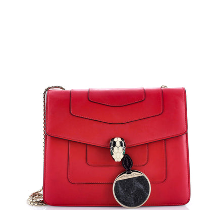 Bvlgari Serpenti Forever Square Shoulder Bag Leather Medium