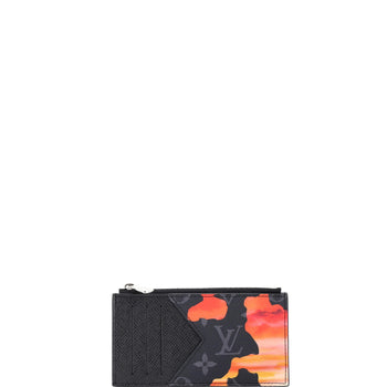 Louis Vuitton Coin Card Holder Sunrise Monogram Eclipse Canvas