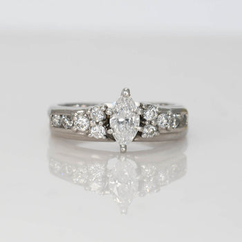 Platinum Vintage Diamond Ring Set, .30Ct