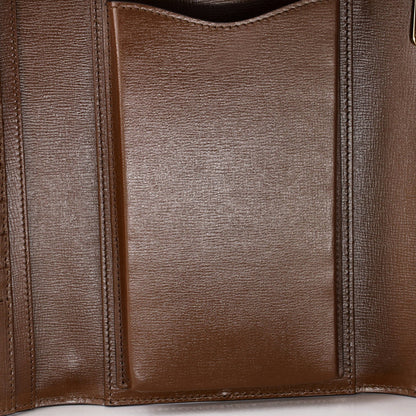 Gucci Interlocking G Patch Top Handle Convertible Wallet Gg Coated Canvas