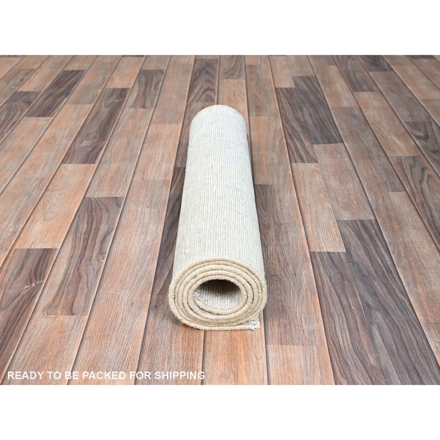 2'1"X5'9" Vista White Cropped Thin Vintage Zoroastrian Tebraz Oriental Rug