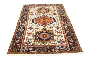 Rare Vintage Oriental Rug Geometric Design Boho