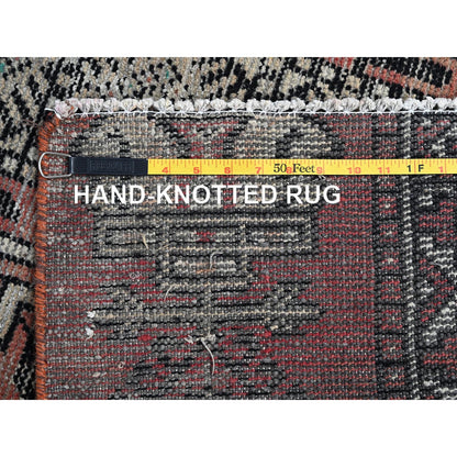 3'7"X6' Brown Hand Knotted Vibrant Wool Rug Oriental Rug