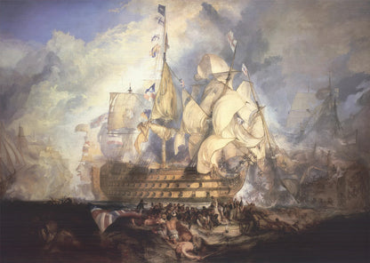 J.M.W. Turner The Battle Of Trafalgar " Offset Lithograph Renaiss