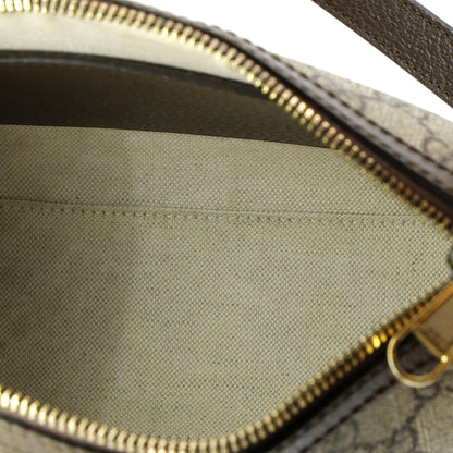 Gucci Ophidia Zip Messenger Bag Gg Coated Canvas With Leather Small