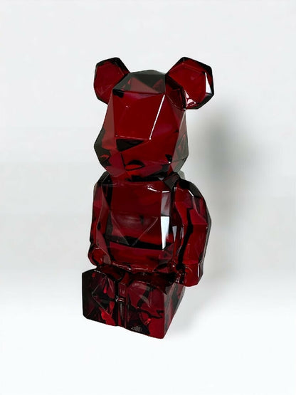 Medicom Be@Rbrick Baccarat Fragment Design Polygon Crystal Glass Red Figurine