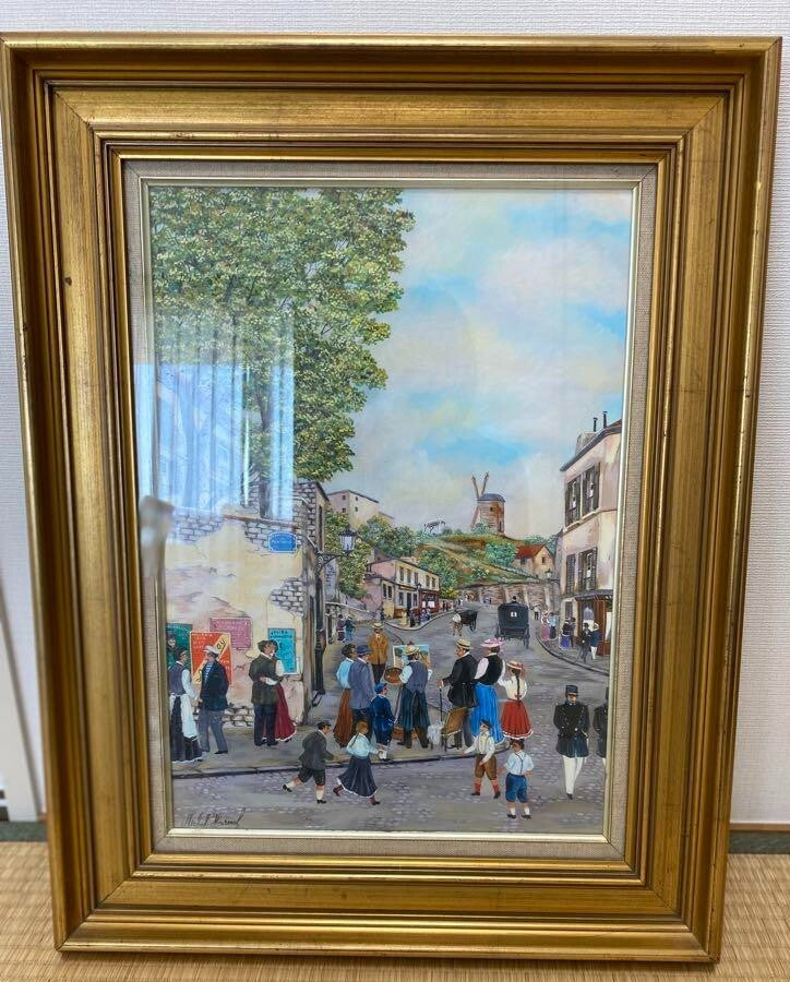 Michel Hermel (French) Oil Painting Paris Street