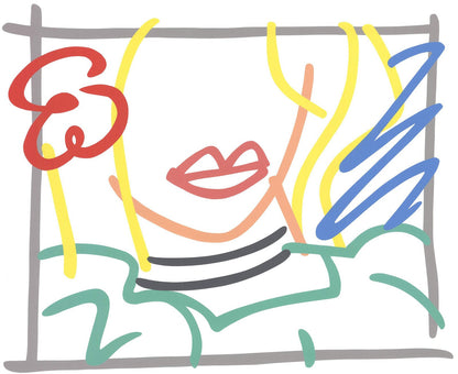 Gre TOM WESSELMANN Monica (no text) 30" x 37" Serigraph 1985 Pop Art Multicolor