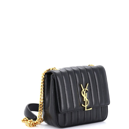 Saint Laurent Vicky Crossbody Bag Vertical Quilted Leather Medium