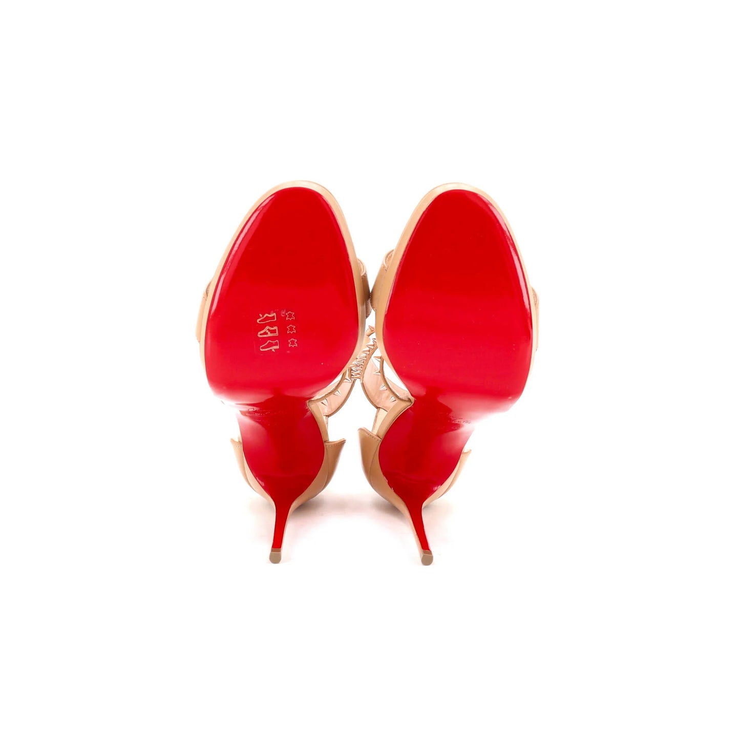 Christian Louboutin Women'S Choca Spikes Heeled Sandals Spiked Leather 100