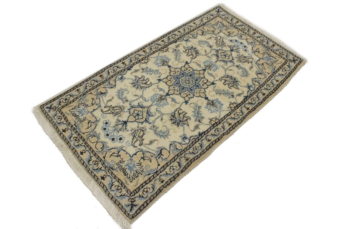 Handmade Nain Oriental Rug Classic Floral Design