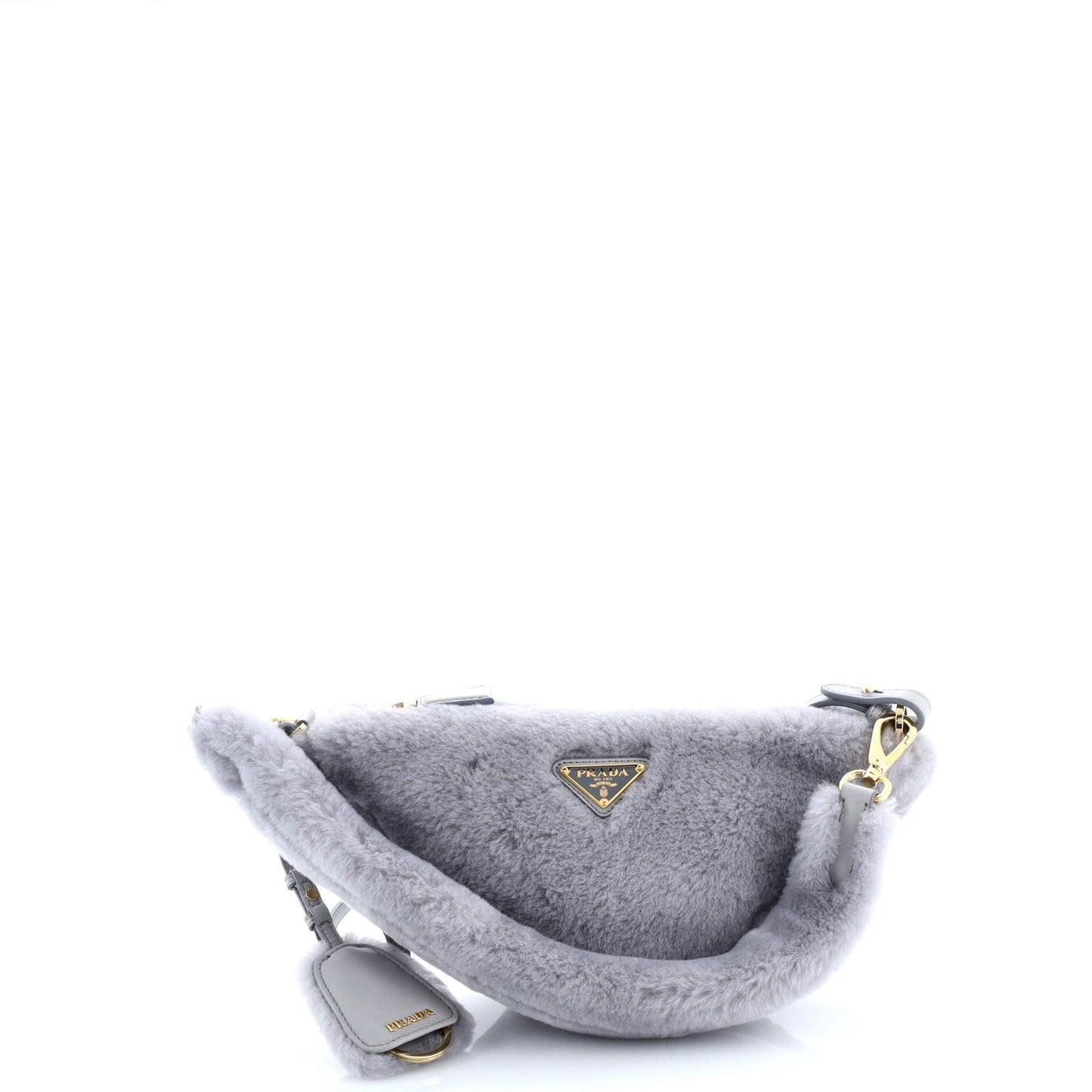 Prada Triangle Shoulder Bag Shearling Mini