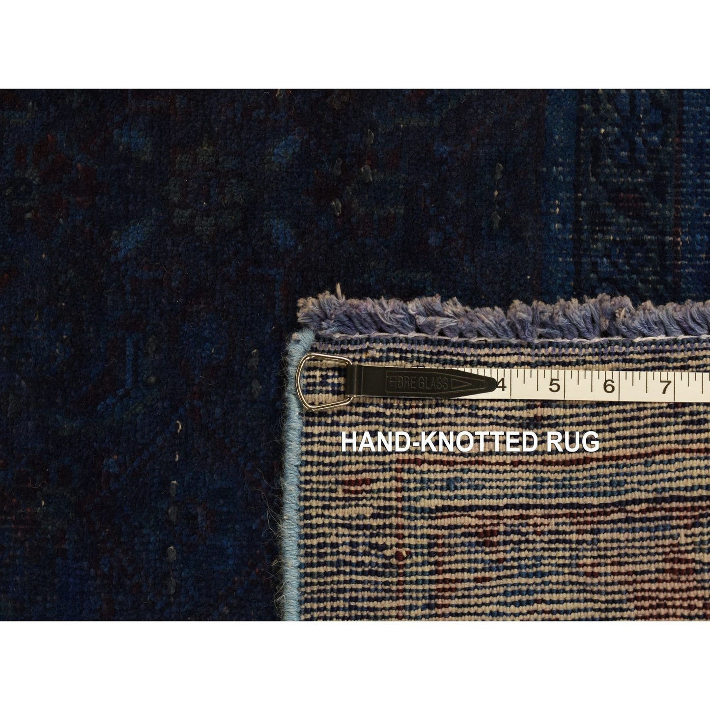 5'1"X10' Blue Hand Knotted Wool Zoroastrian Musel Wide Runner Rug