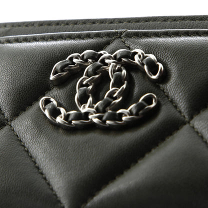 Chanel 19 Card Holder Quilted Leather