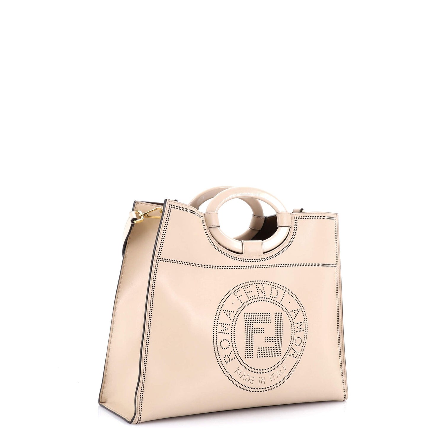 Fendi Runaway Shopper Tote Perforated Leather Medium