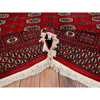 Knotted 6'x9' Red Princess Bokara Tribal Medallions Rug Soft Wool Hand