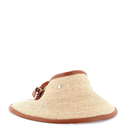 Hermes Isaure Visor Raffia And Leather