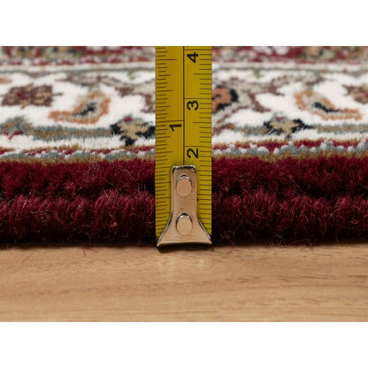 2'X3' Red Tebraz Mahi With Fish Design Soft Wool Hand Knotted Mat Rug