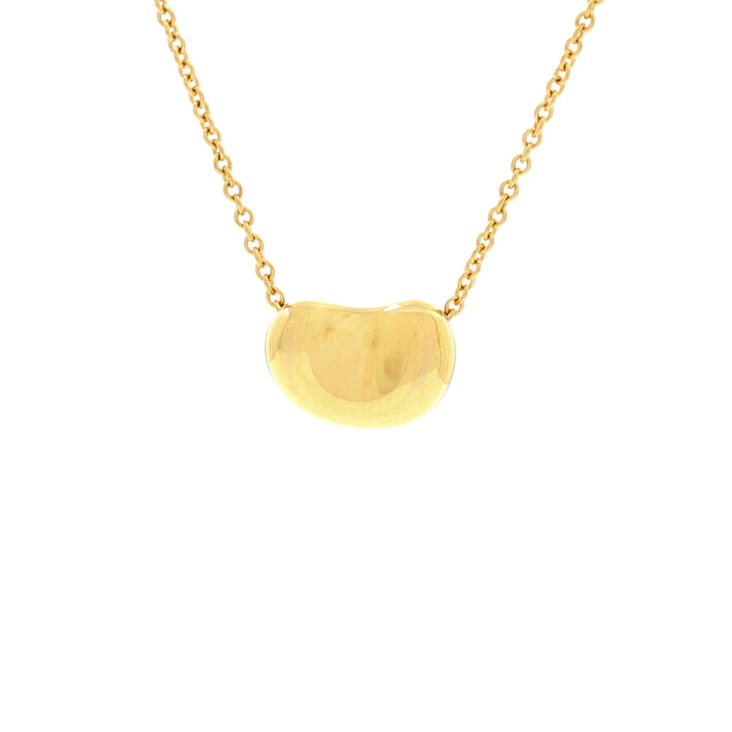 Tiffany & Co. Elsa Peretti Bean Pendant Necklace 18K Yellow Gold 11Mm