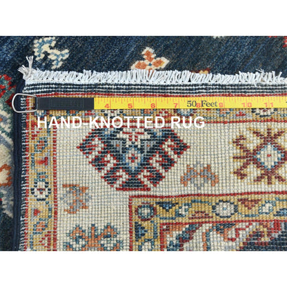 3'X18'6" Yale Blue Soft Wool Hand Knotted Special Kazak Xl Runner Rug
