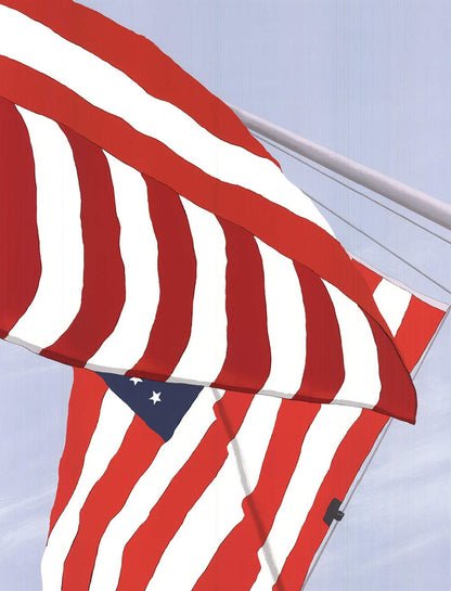 Contemporary GRETCHEN DOW SIMPSON Flags SIGNED 37.5" x 30" Serigraph 1991