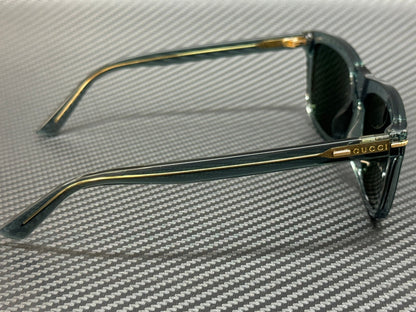 GUCCI GG1444S 004 Blue Transparent Green Men's Large 55 mm Sunglasses
