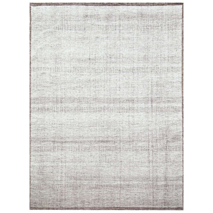 8'9"X12'1" Red & White Oxidized Grass Design Hand Knotted Pure Wool Rug