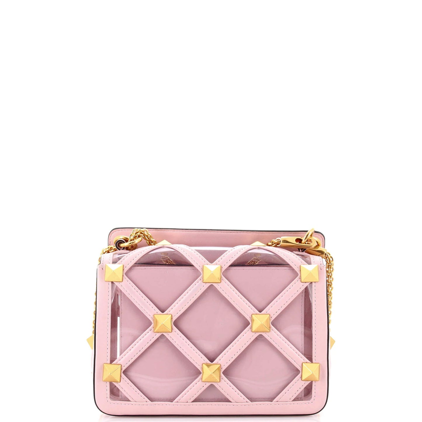 Valentino Garavani Roman Stud Flap Bag Quilted Pvc With Leather Medium