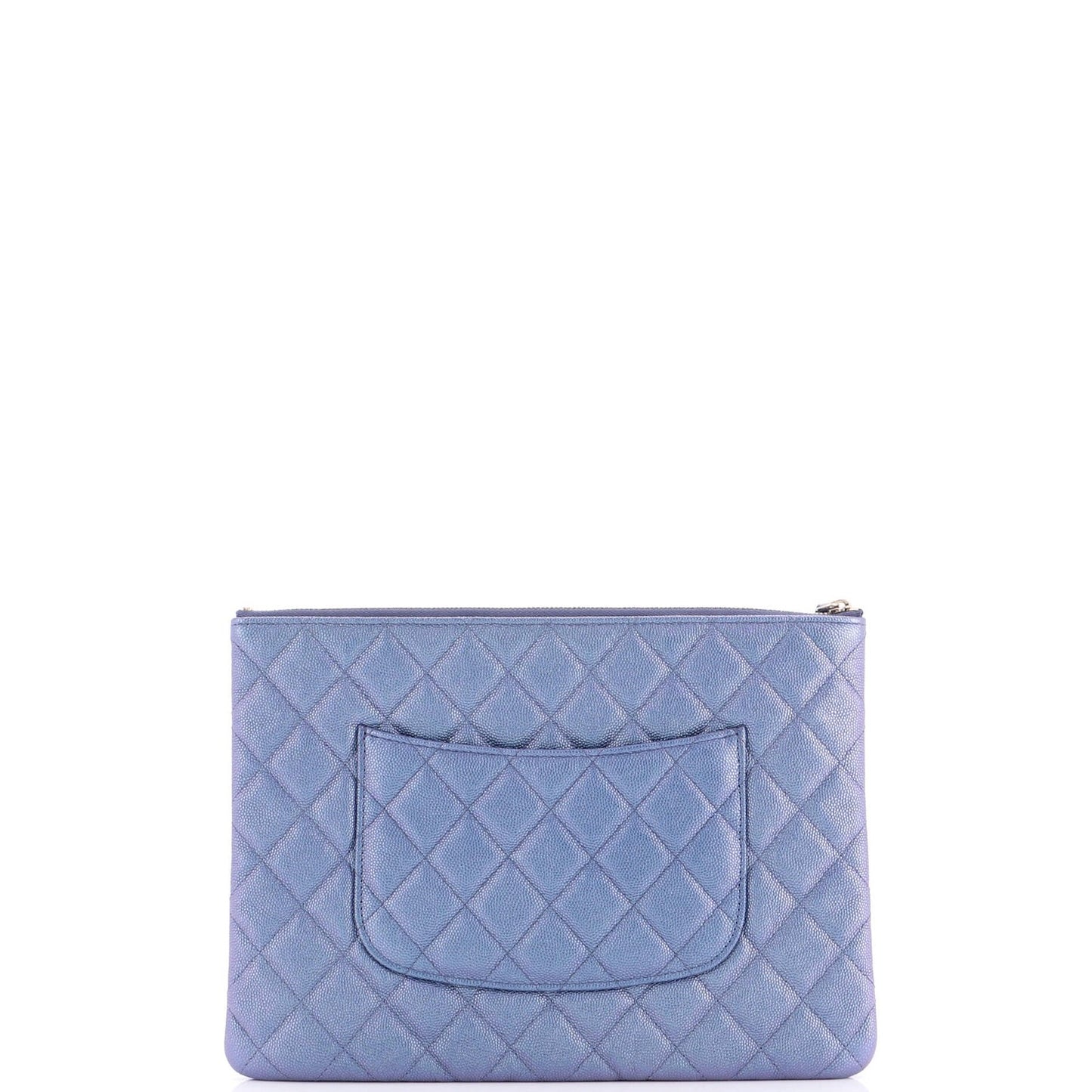 Chanel O Case Clutch Quilted Caviar Medium