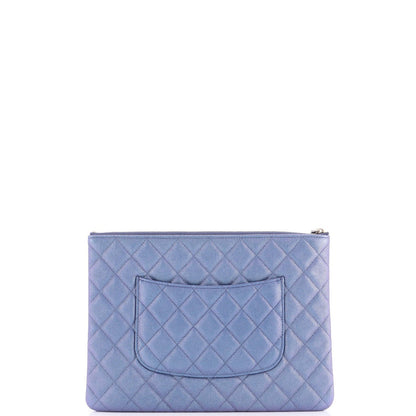 Chanel O Case Clutch Quilted Caviar Medium