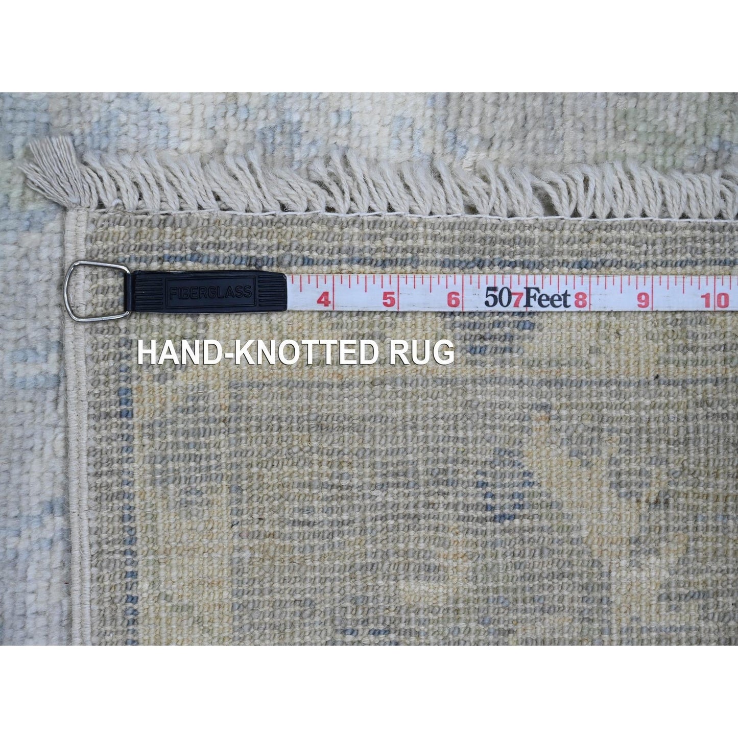 4'X5'10" Sonic Gray Hand Knotted Afghan Angora Oushak Wool Oriental Rug