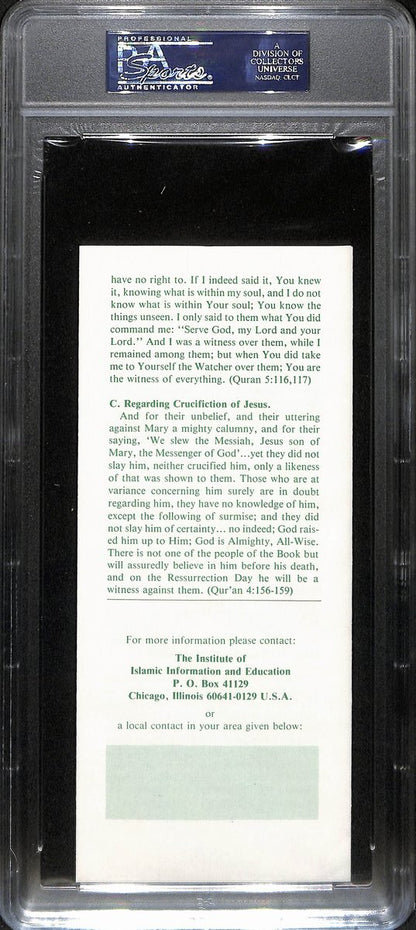 Muhammad Ali Signed/Autographed 8.5X3.5 Islamic Pamphlet Slab Psa/Dna 193452
