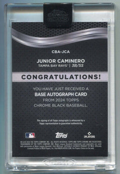 Junior Caminero 2024 Topps Chrome Black Autograph