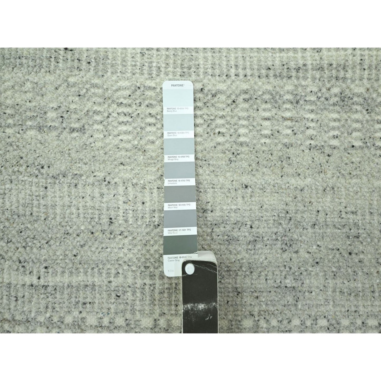 2'7"X12'1" Gray Hand Knotted Rug Oxidized Grass Design Wool Runner