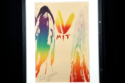Paul Jenkins "Mit" Hand Signed Silkscreen Print 59X40Cm W/ Dedication 1970S