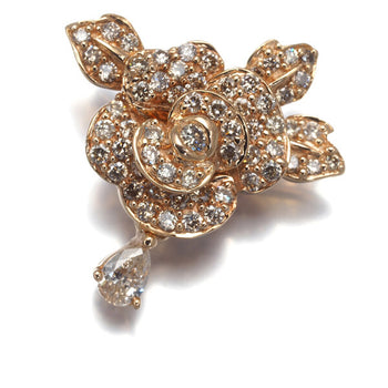 Gstv Pendant Diamond 0.62Ct Flower Rose 18K 750 Rose Gold