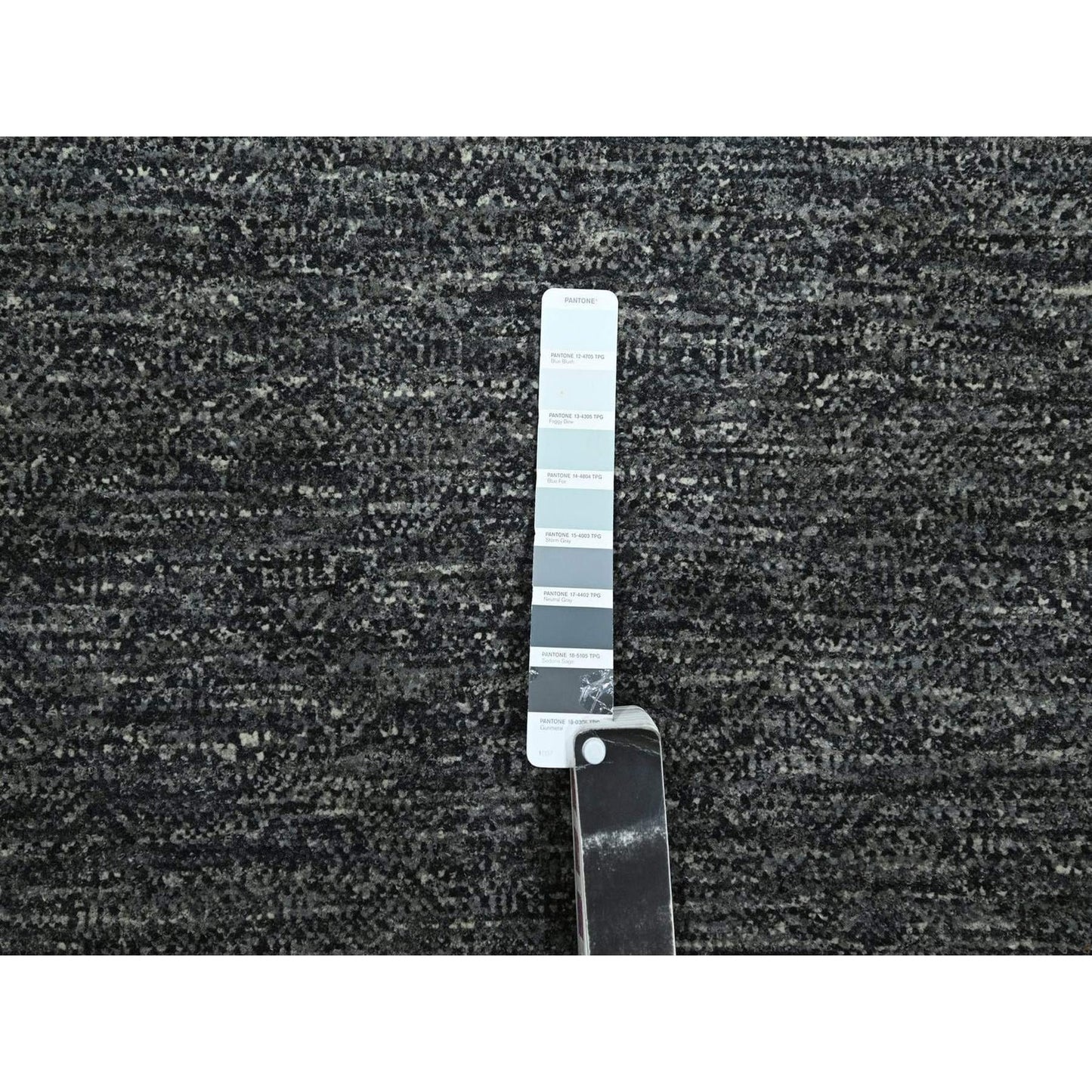 8'1"X10'1" Dim Gray Hand Knotted Kohinoor Small Geometric Design Wool Rug