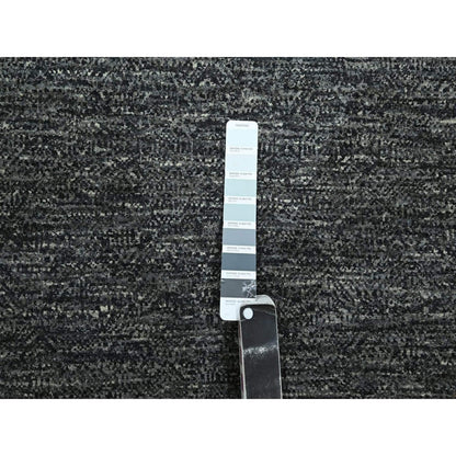 8'1"X10'1" Dim Gray Hand Knotted Kohinoor Small Geometric Design Wool Rug