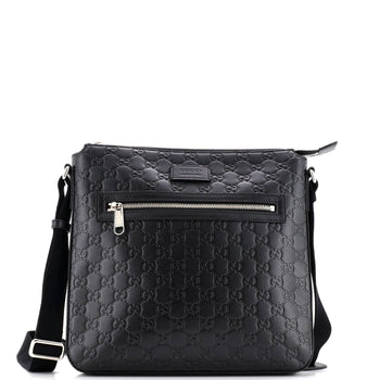 Gucci Signature Zip Messenger Bag Guccissima Leather Medium