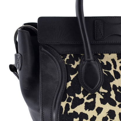 Celine Luggage Bag Printed Canvas And Leather Mini