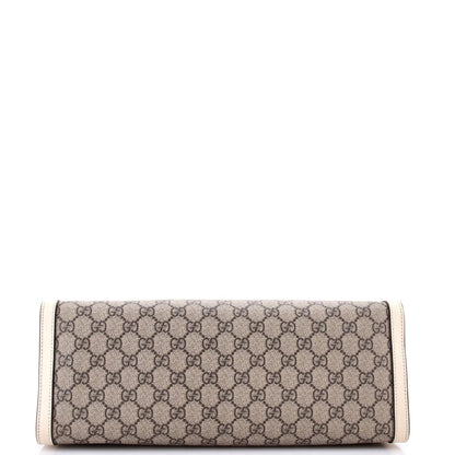 Gucci Padlock Chain Tote Gg Coated Canvas With Leather Medium