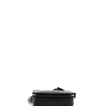 Christian Dior Double Zip Crossbody Pouch Oblique Galaxy Leather