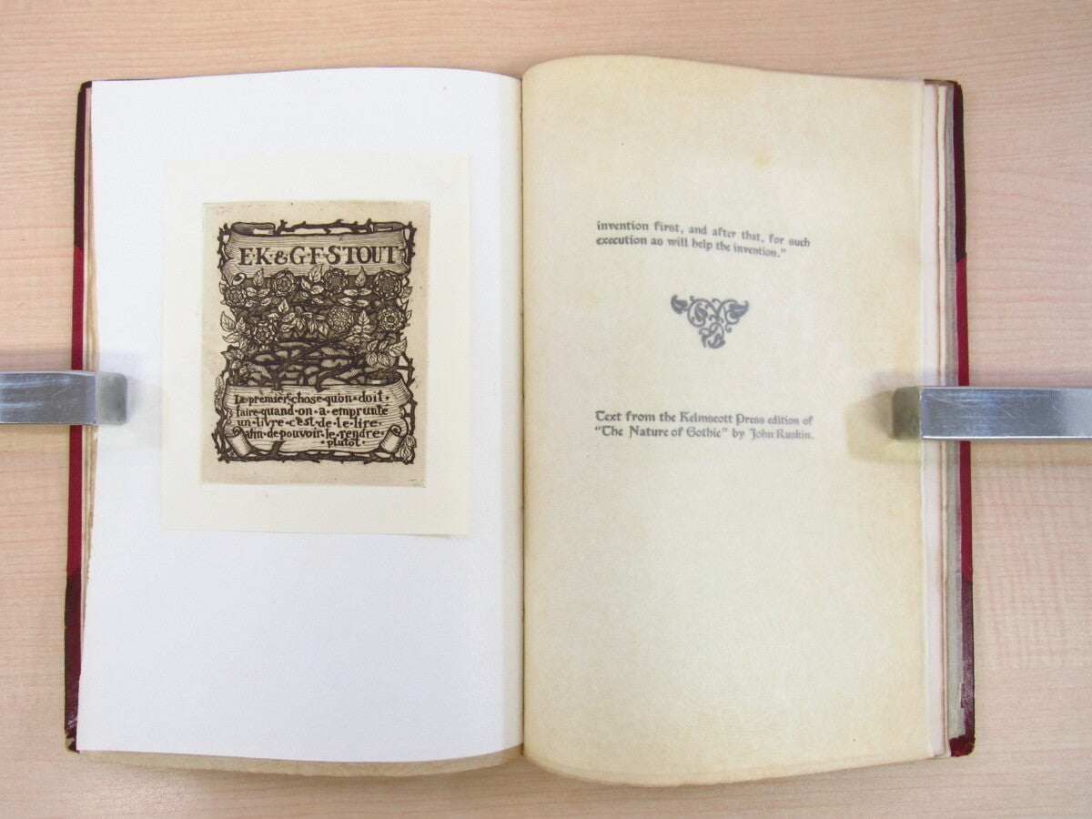 John Ruskin Bertha Gorst Aikin  -Gothic Book-Plates- Limited 3 Rare Book 1912
