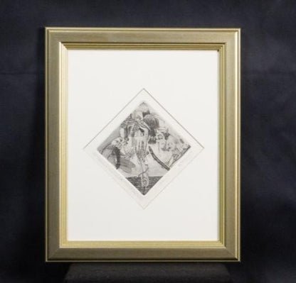 Nikolai Yanakiev "For Allen Ginsbergs Verse" Etching Limited 9/9 Signed Framed