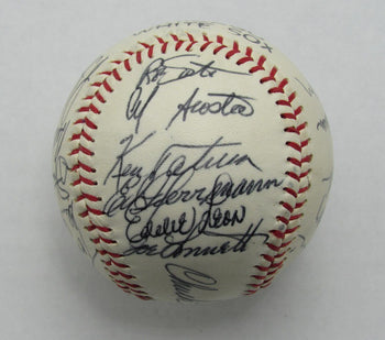 1974 White Sox Team Signed By 22 Baseball Santo