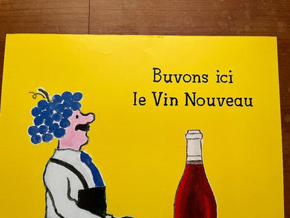 Raymond Savignac Poster Buvez Ici Le Vin Nouveau 1993 French Wine Ad Print