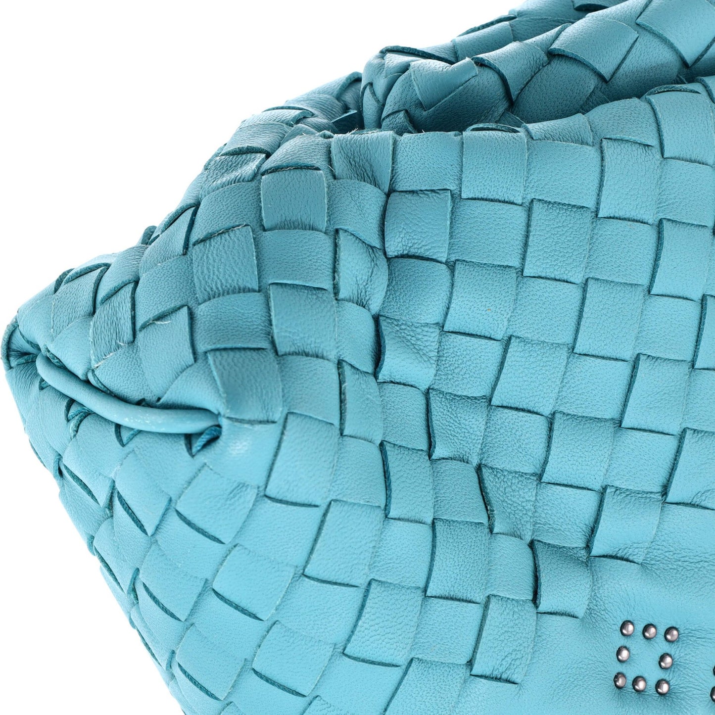 Bottega Veneta Lauren 1980 Clutch Studded Leather With Intrecciato Detail