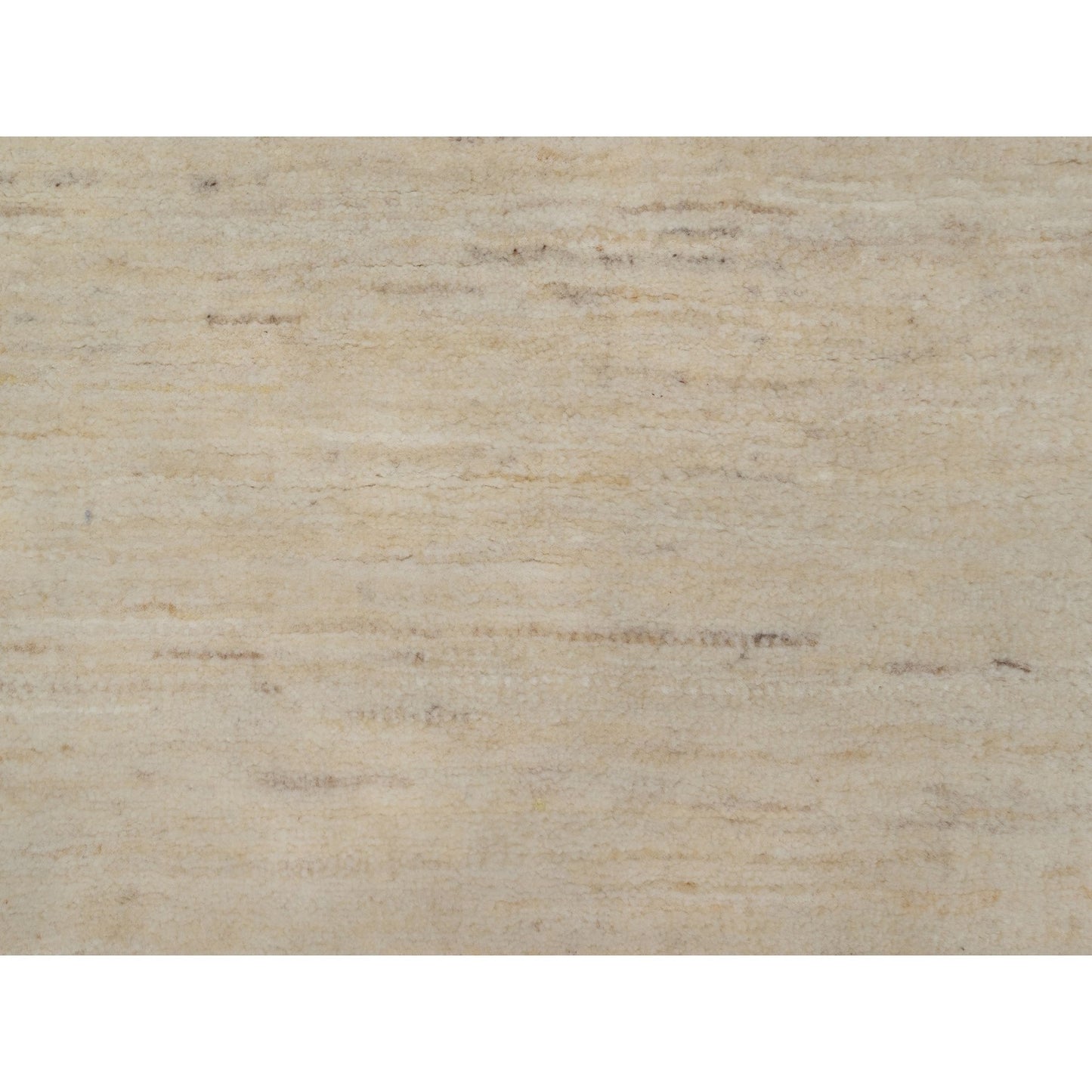 2'X3' White Modern Plain Design Pure Wool Hand Knotted Mat Oriental Rug