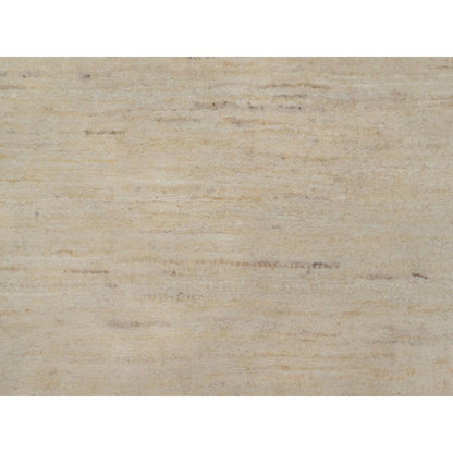 2'X3' White Modern Plain Design Pure Wool Hand Knotted Mat Oriental Rug