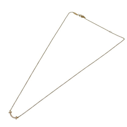 Tiffany & Co. T Smile Mini Diamond Necklace K18Pg